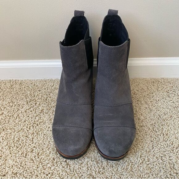 Sorel Addington Chelsea Boots Ankle Boots Block Heel Quarry Grey Suede 8.5 - Picture 3 of 6
